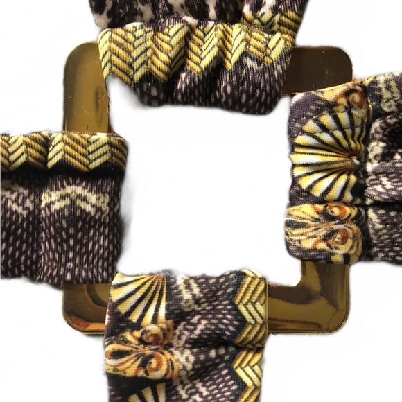 Nicole Miller 1 Piece Gold Design Bathing Suit M - Picture 2 of 4